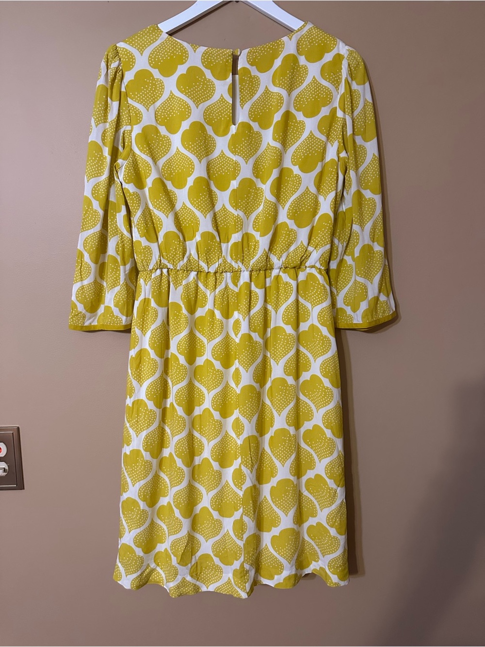 Boden Yellow Printed Women’s Dress - Casual Elastic Waist